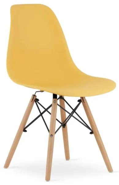 Jedálenská stolička BASIC horčicová - škandinávsky štýl