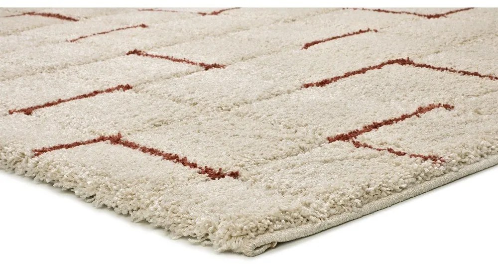 Koberec v tehlovej a krémovej farbe 200x290 cm Brenda – Universal