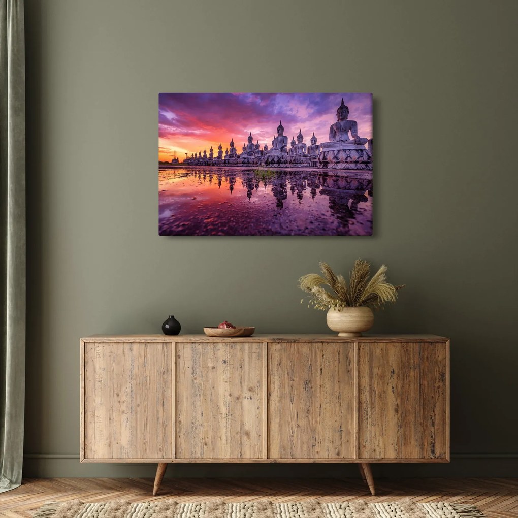 Obraz - Budhovia v západe slnka (90x60 cm)