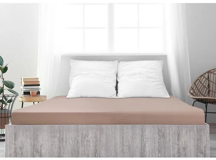 4Home jersey prestieradlo Ideál orechová, 160 x 200 cm
