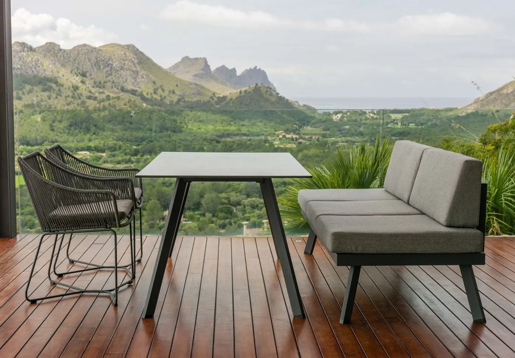 Záhradný hliníkový nábytok OPAL tmavosivý