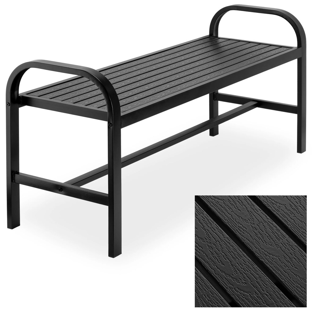 Záhradná lavička Sobo 124 cm čierna