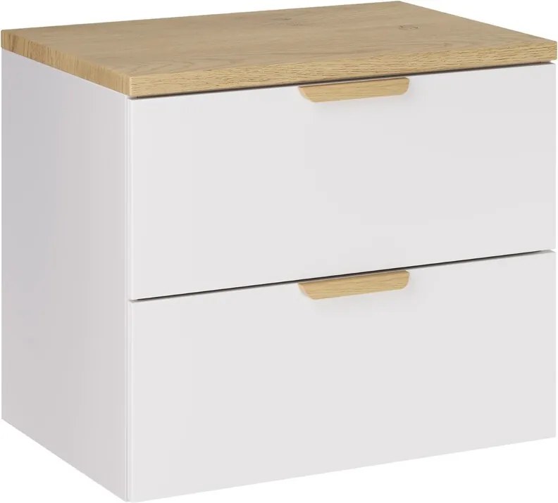 Závěsná skříňka pod umyvadlo Aster s deskou 60 cm bílá/dub cremona