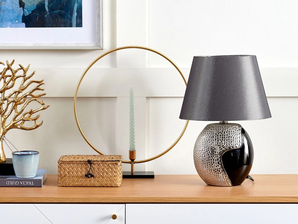 Strieborná stolná lampa ARGUN Beliani
