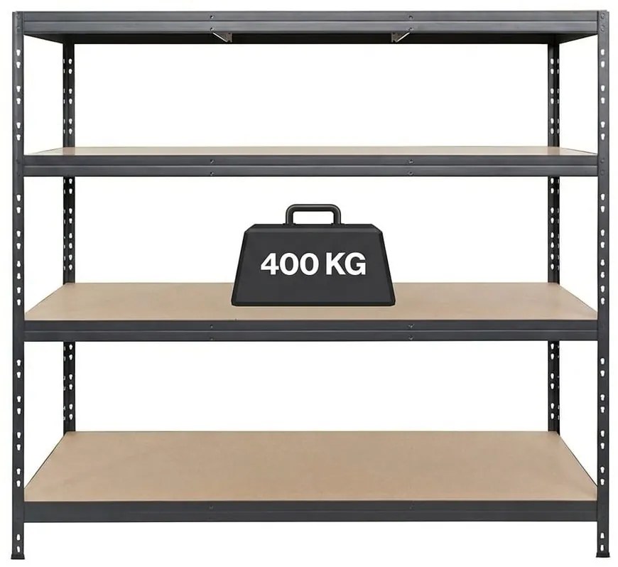 Bezskrutkový kovový regál RIVET s HDF policou