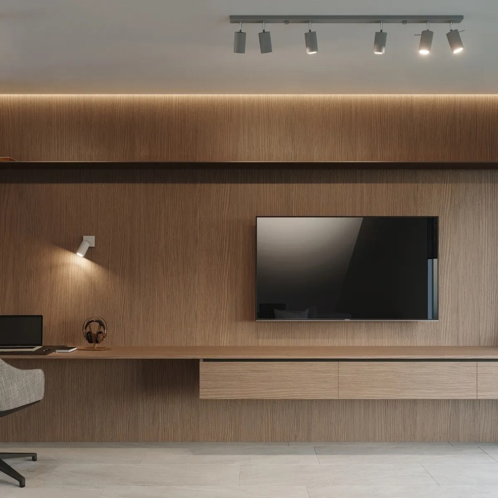 Bodové svietidlo Ring, 1x sivé kovové tienidlo, (možnosť polohovania)