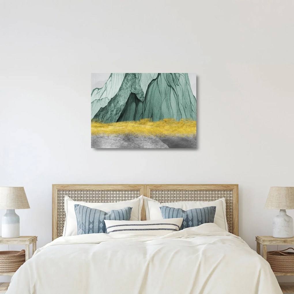 Sklenený obraz - Smaragdové hory N⁰3 (70x50 cm)