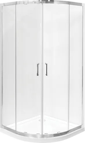 Besco Štvrťkruhový sprchovací kút MODERN HR 80x80 (90x90), výška 185 cm - bez vaničky BESCO-Rozmery: 80x80, BESCO-Profily: profily: chróm, výplň: gra…