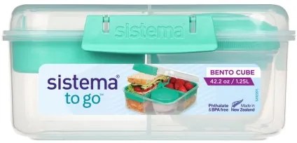 Box na desiatu/obed, 6 priehradiek SISTEMA 1,25 l - mix farieb Farba škatuliek SISTEMA: Zelená