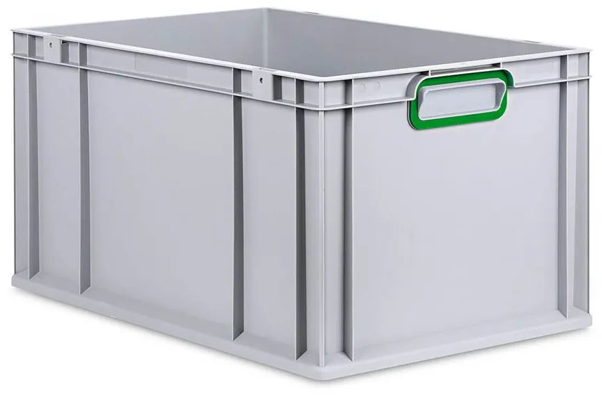 Sada 3 kusov - Eurobox Next Gen 2.0 - Stohovateľná nádoba s uzavretými rukoväťami - Zelená - 600 x 400 x 320 mm