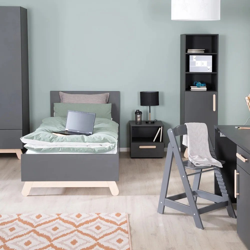 Čierna detská posteľ 90x200 cm Jar – Roba