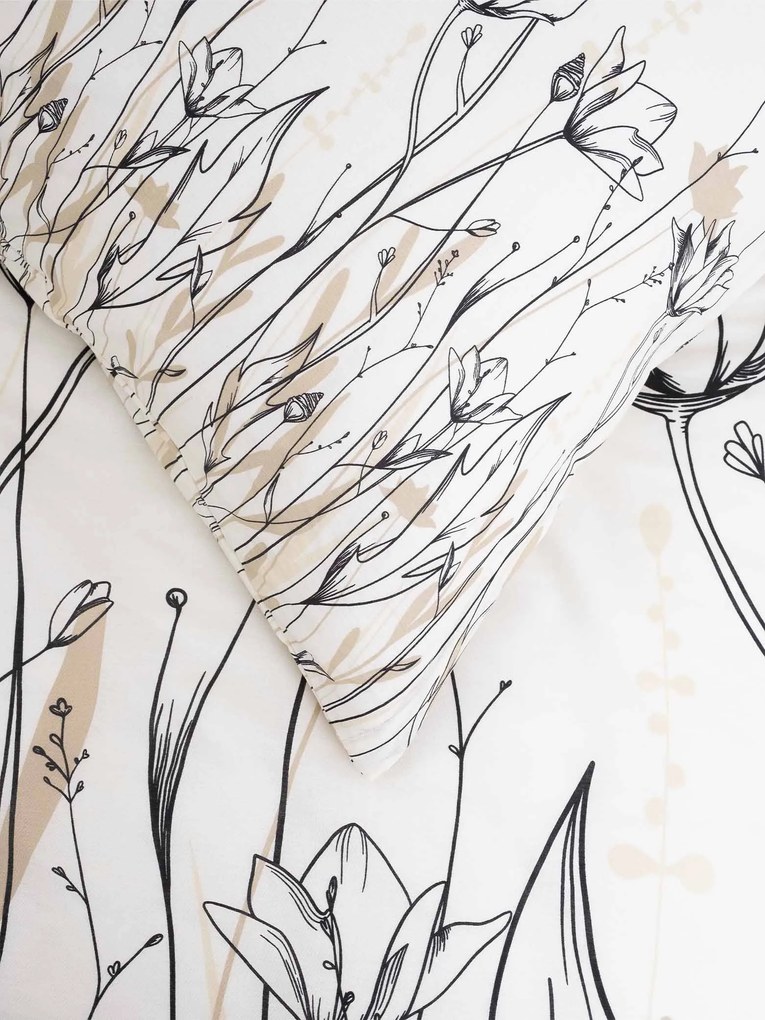 Bavlnené obliečky Renforcé – Aneta béžová 140 × 200 cm, 70 x 90 cm