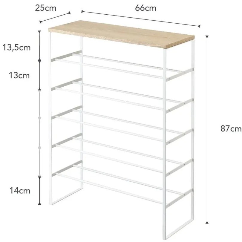 Biela kovová skrinka na topánky Tower – YAMAZAKI