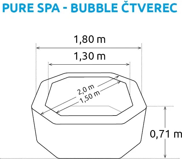 Marimex | Nafukovacia vírivka Pure Spa Bubble - štvorec | 11400221