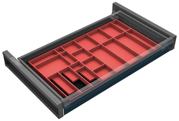 Organizér náradia do zásuvky skríň KOVOS so šírkou 950 mm, 20 priehradok