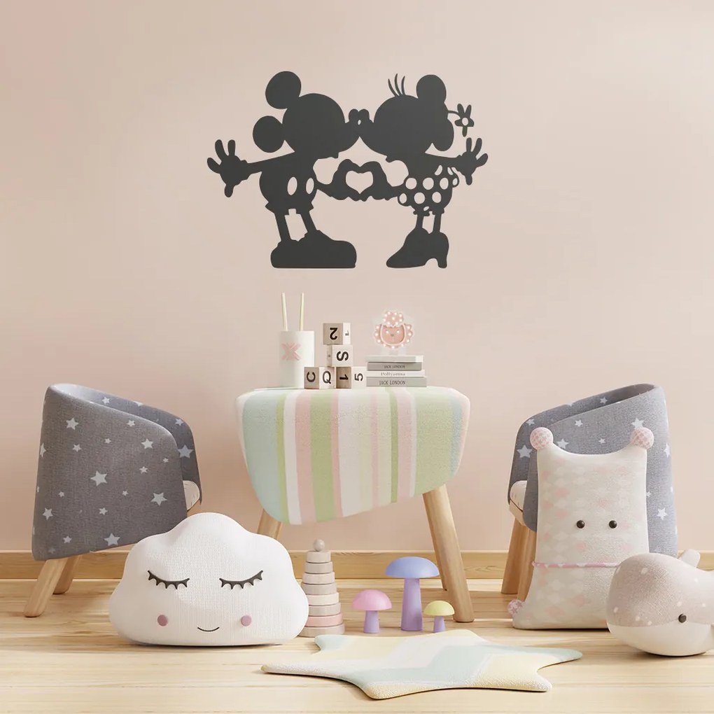 Veselá Stena Samolepka Mickey a Minnie čierna