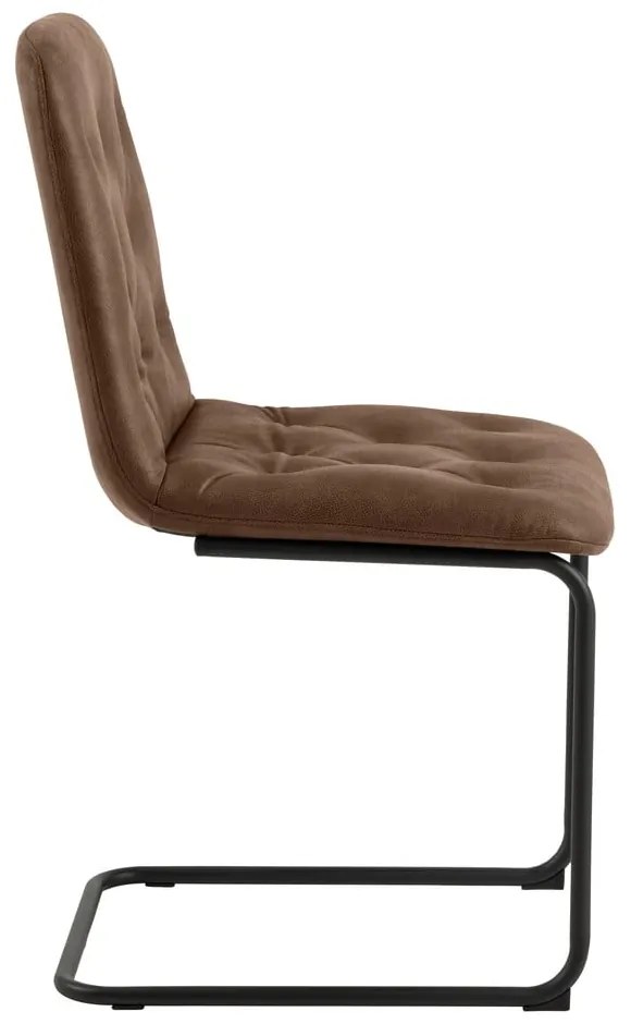 Hnedé jedálenské stoličky z imitácie kože v súprave 2 ks Kira – Actona