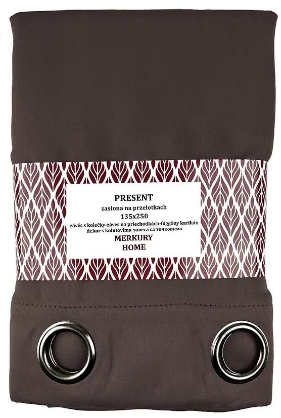 Záves Present na priechodkách 135x250 hnedá Merkury Home