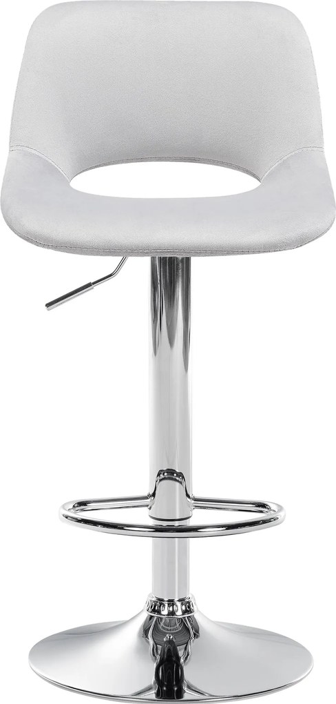 Barová stolička Camden - zamat, chróm rám - Svetlo sivá