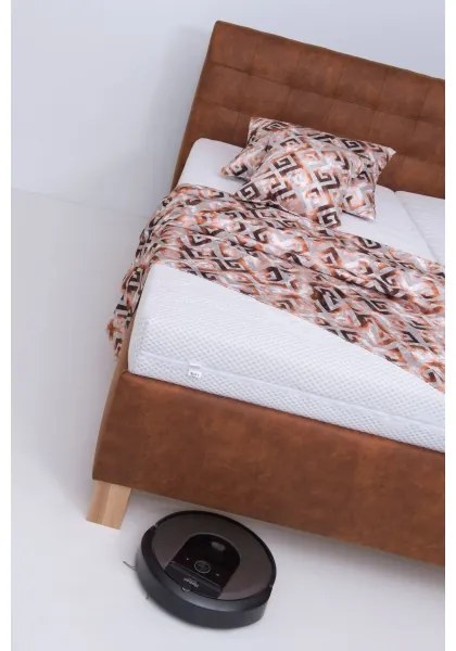 Čalúnená posteľ s úložným priestorom bez matraca VIOLET 160x200 cm koniakovo hnedá