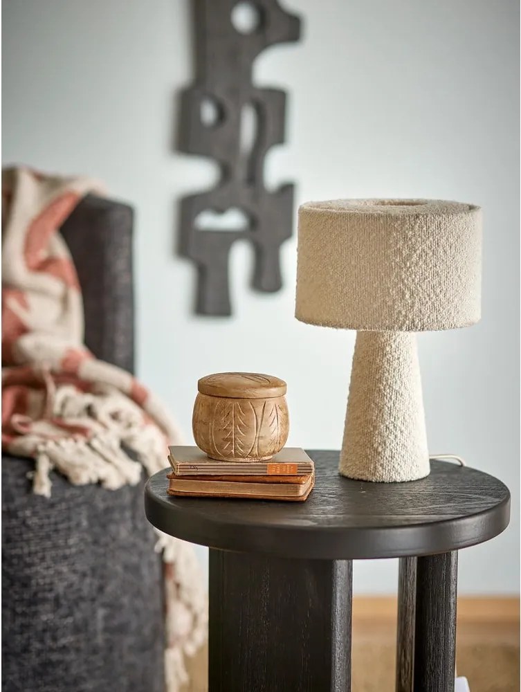 Biela stolová lampa s textilným tienidlom (výška 30 cm) Emmie – Bloomingville