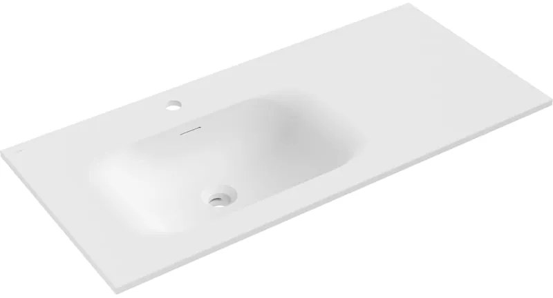 Mexen Vela, umývadlo na zapustenie 101 x 46,5 cm, ľavé, biela matná, 25231001L
