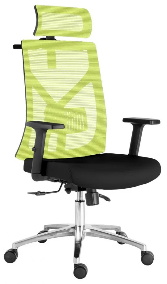 Kancelárska ergonomická stolička Neoseat DIBERTI — čierna/zelená, nosnosť 150 kg
