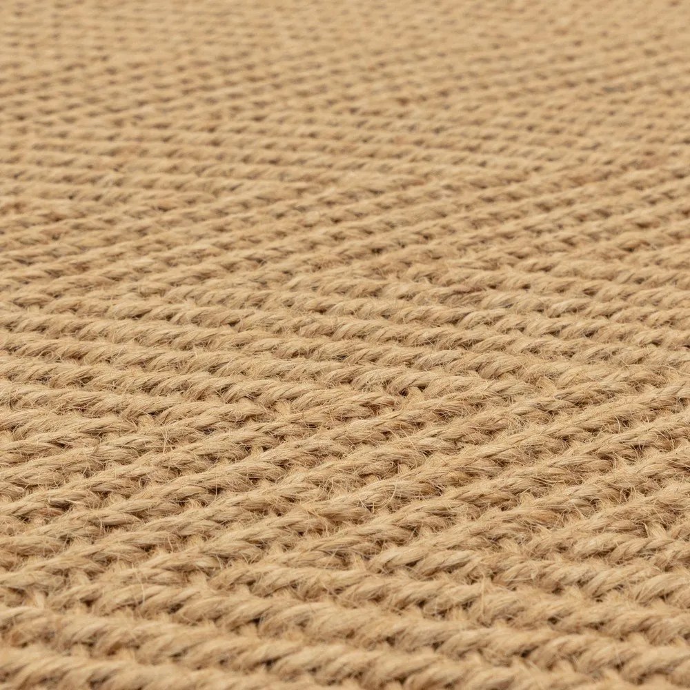 Obojstranný/ručne tkaný jutový koberec v prírodnej farbe 240x340 cm Bordo Herringbone Linen – Asiatic Carpets