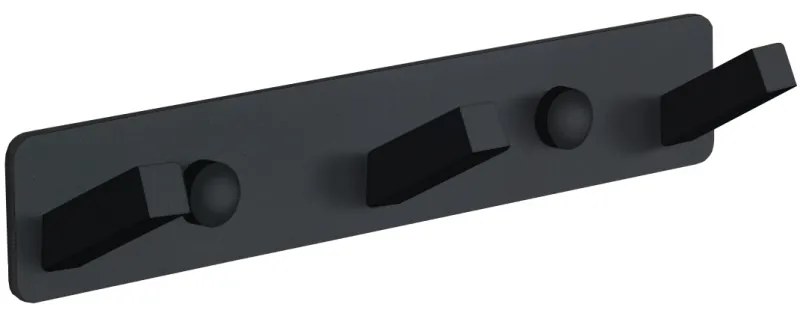 Mexen príslušenstvo, Vešiak na uteráky 3-háčiky, čierna, 709173-70