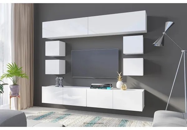 Nástenná skrinka PAVO 34x34 cm lesklá biela