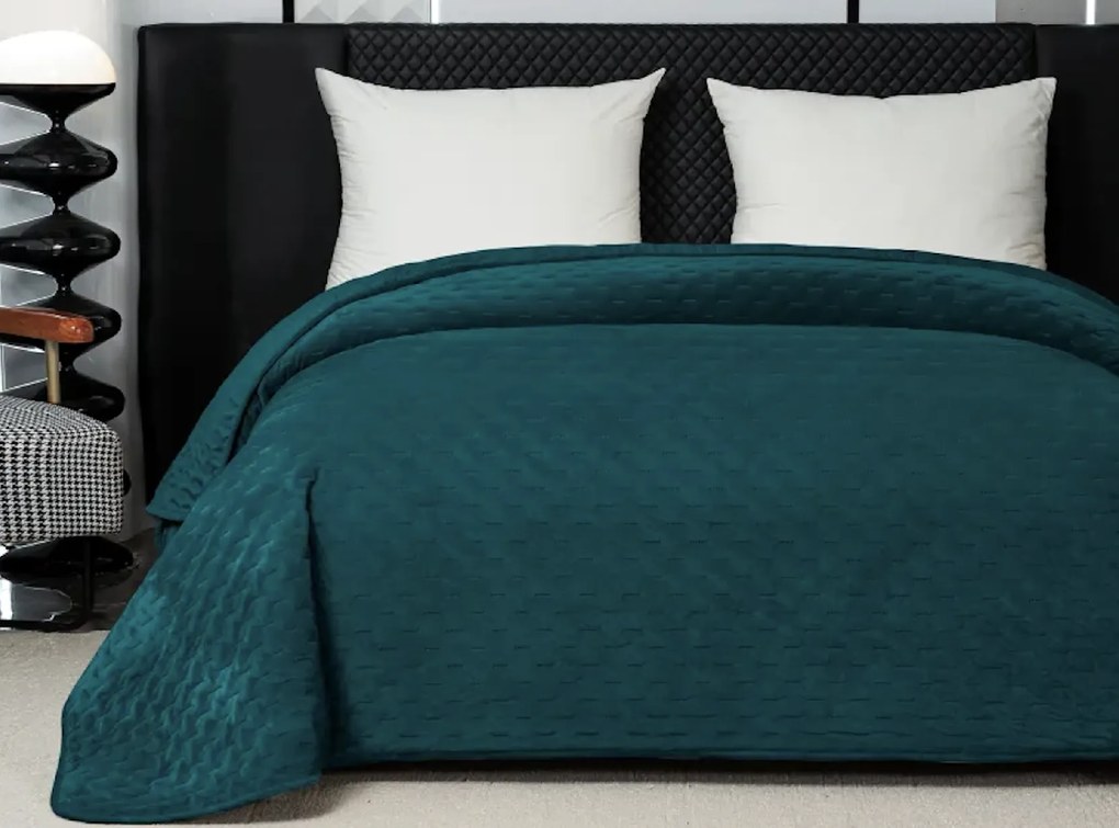 Zamatový prehoz na posteľ ASTRALIA, petrolejový Rozmer: 170 x 210 cm