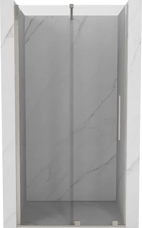 Mexen Velar, posuvné sprchové dvere do otvoru 120 cm, 8mm číre sklo, brúsená oceľ, 871-120-000-01-97