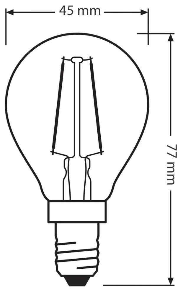 LED žiarovka E14 P45 2,5W = 22W 220lm 2400K Warm 360° OSRAM Vintage 1906