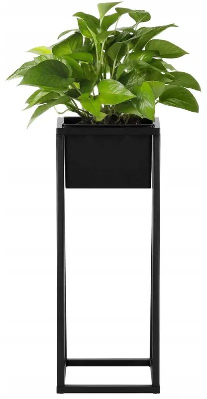 SPRINGOS Kvetináč so stojanom 60 cm, čierny SPRINGOS BOLD