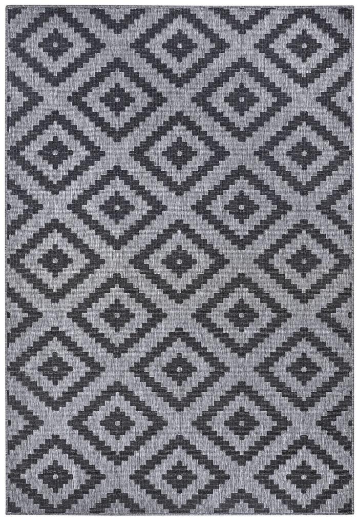 NORTHRUGS - Hanse Home koberce Kusový koberec Twin-Wendeteppiche 105466 Night Silver – na von aj na doma - 80x350 cm