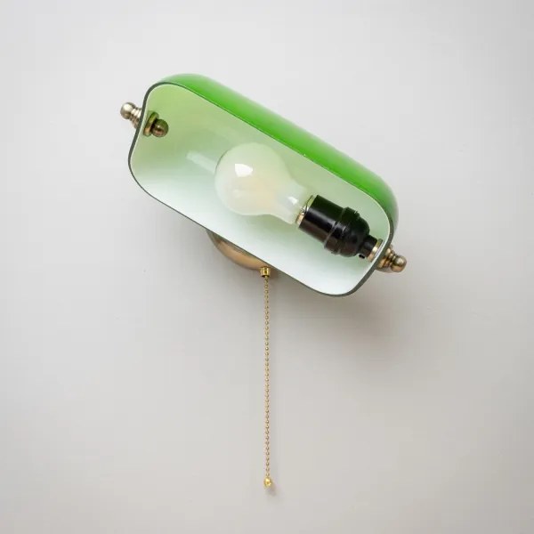 Brilagi - Nástenná lampa BANK OFFICE 1xE27/60W/230V mosadz/zelená