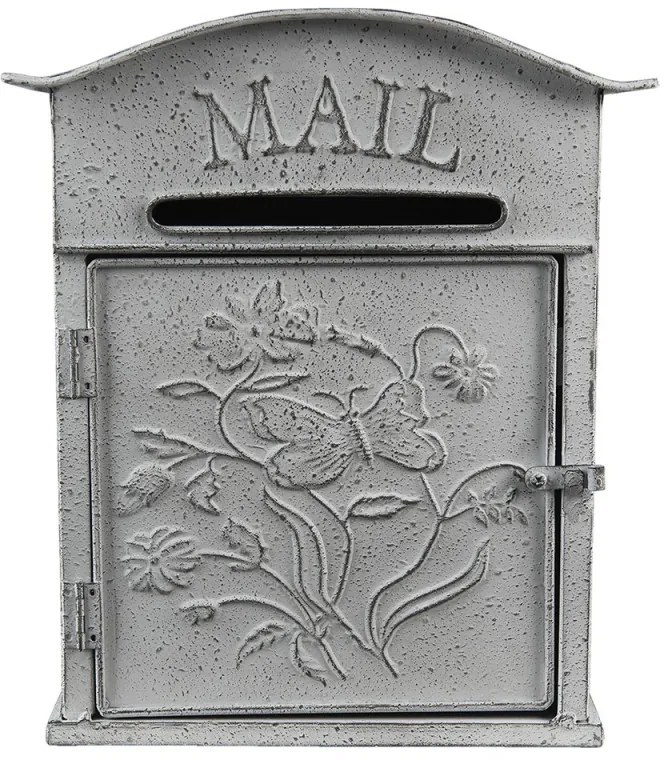 Svetlosivá retro poštová schránka Mail - 26*10*31 cm