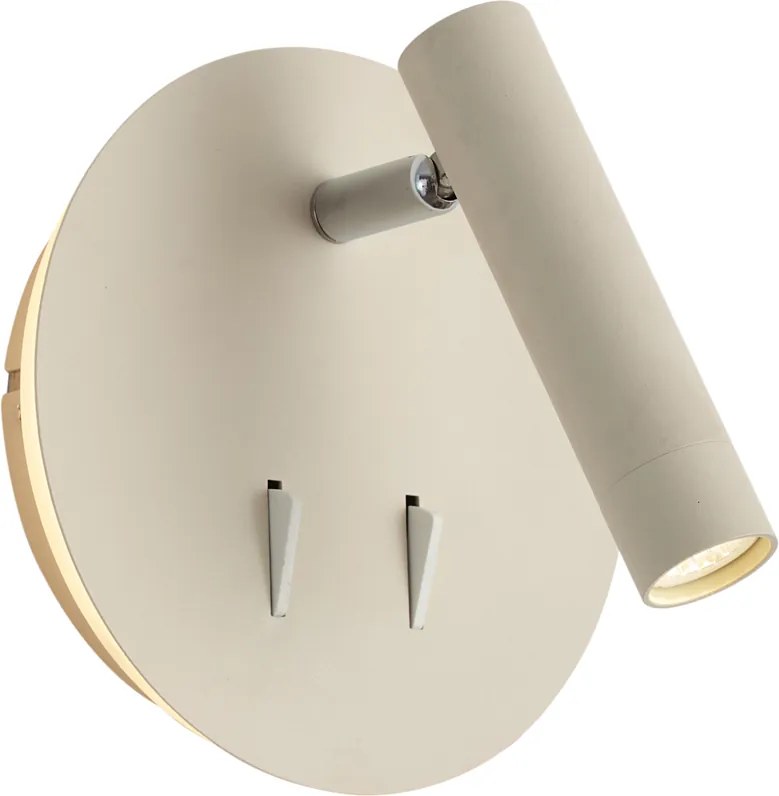 Moderná nástenná lampa béžová vrátane LED s USB-C - Croft