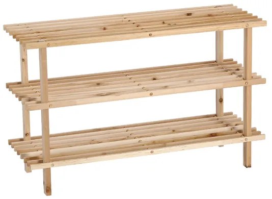 Drevený botník až na 12 topánok, prídavná polica, drevený, 3 poschodia - 80x26x50
