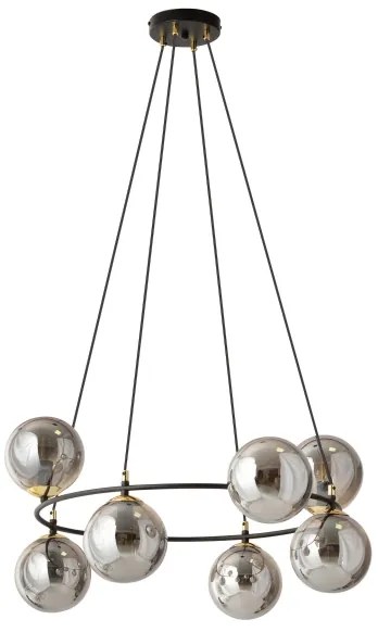 Luster na lanku AZURA 8xE14/10W/230V čierna/šedá