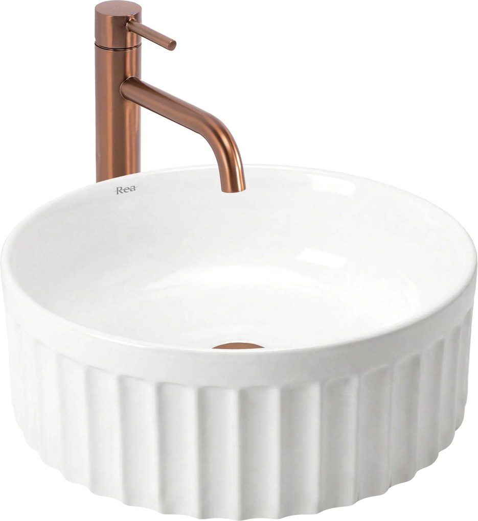 Rea Duo, umývadlo na dosku 380x380x145 mm, biela lesklá, REA-U3602