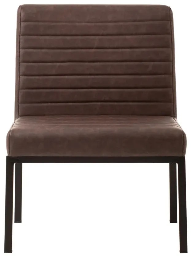 furniture-nabytek.cz - Čalúnená stolička Wingston z umelej kože, hnedá – 69×61×94 cm