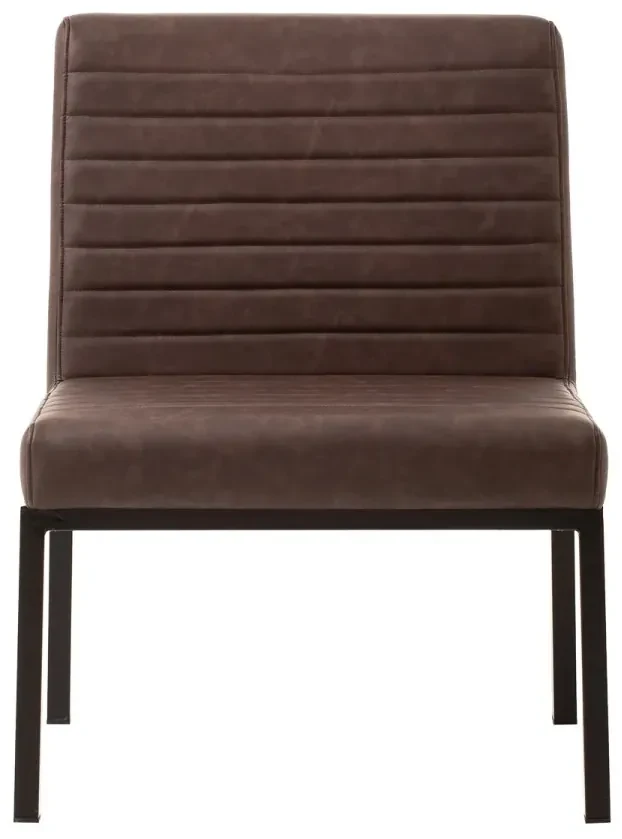 furniture-nabytek.cz - Čalúnená stolička Wingston z umelej kože, hnedá – 69×61×94 cm