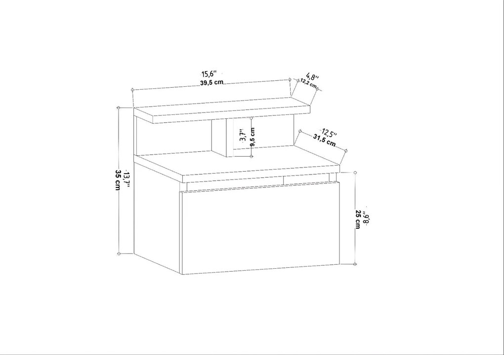 Nočný stôl Alice - Anthracite