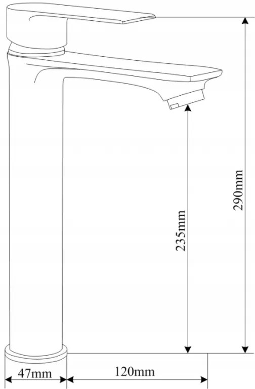 Mexen Royo, vysoká umývadlová batéria h-290, zlatá lesklá, 72210-50
