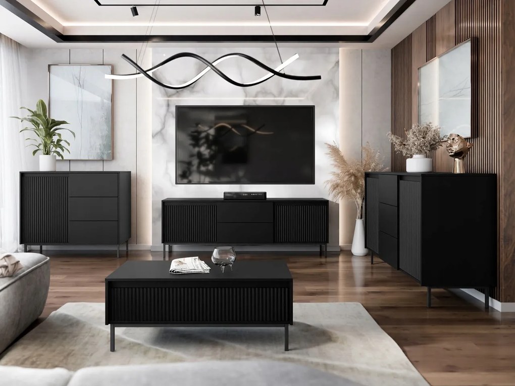 Súprava nábytku do obývačky Somkera I (čierna)