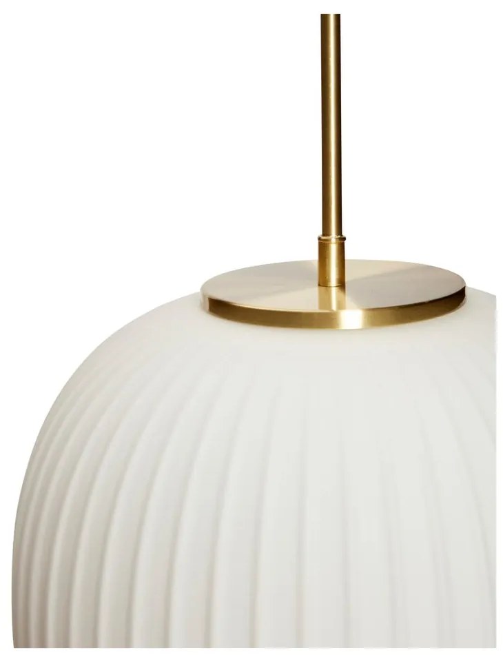 Biele závesné svietidlo so skleneným tienidlom ø 32 cm Serene – Hübsch