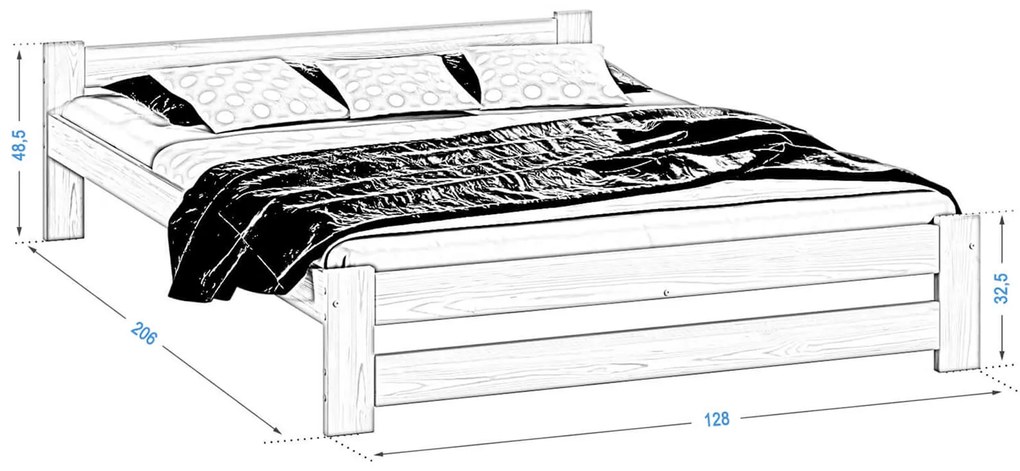 Posteľ borovica Ran VitBed 120x200cm