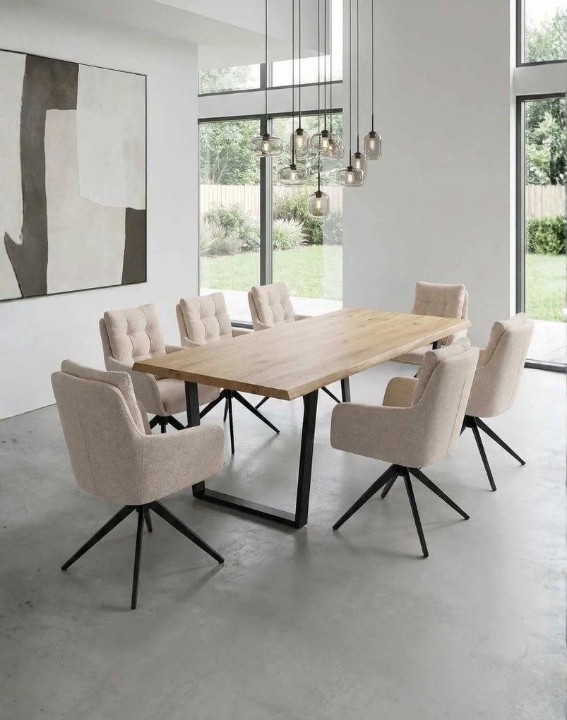 Otočná stolička s podrúčkami Fioro, béžová