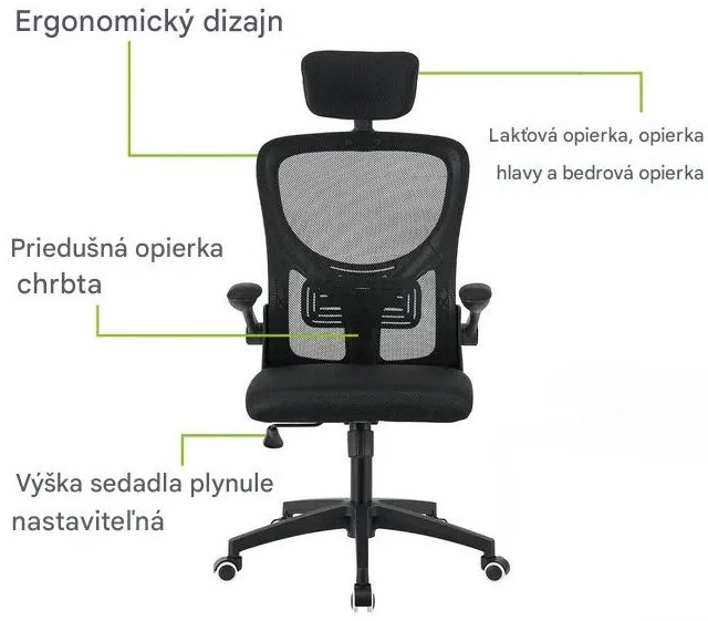 InternetovaZahrada Kancelárska stolička Baltimore - čierna